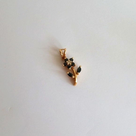 Jewelry - 14K Sapphire and Diamond Pendant